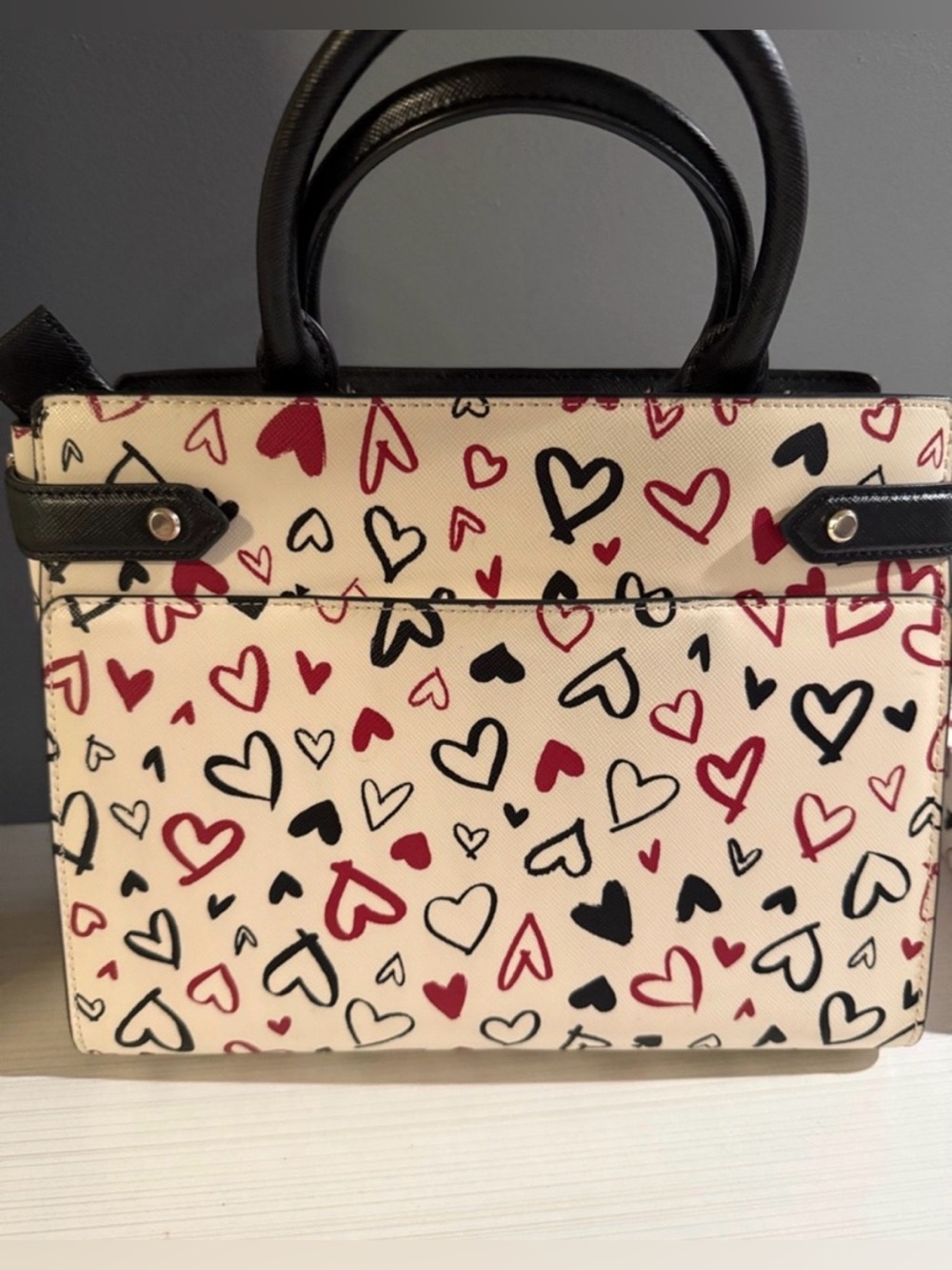 Kate Spade New York Staci Medium Satchel scribble hearts w/matching wallet NWOT - Picture 12 of 12